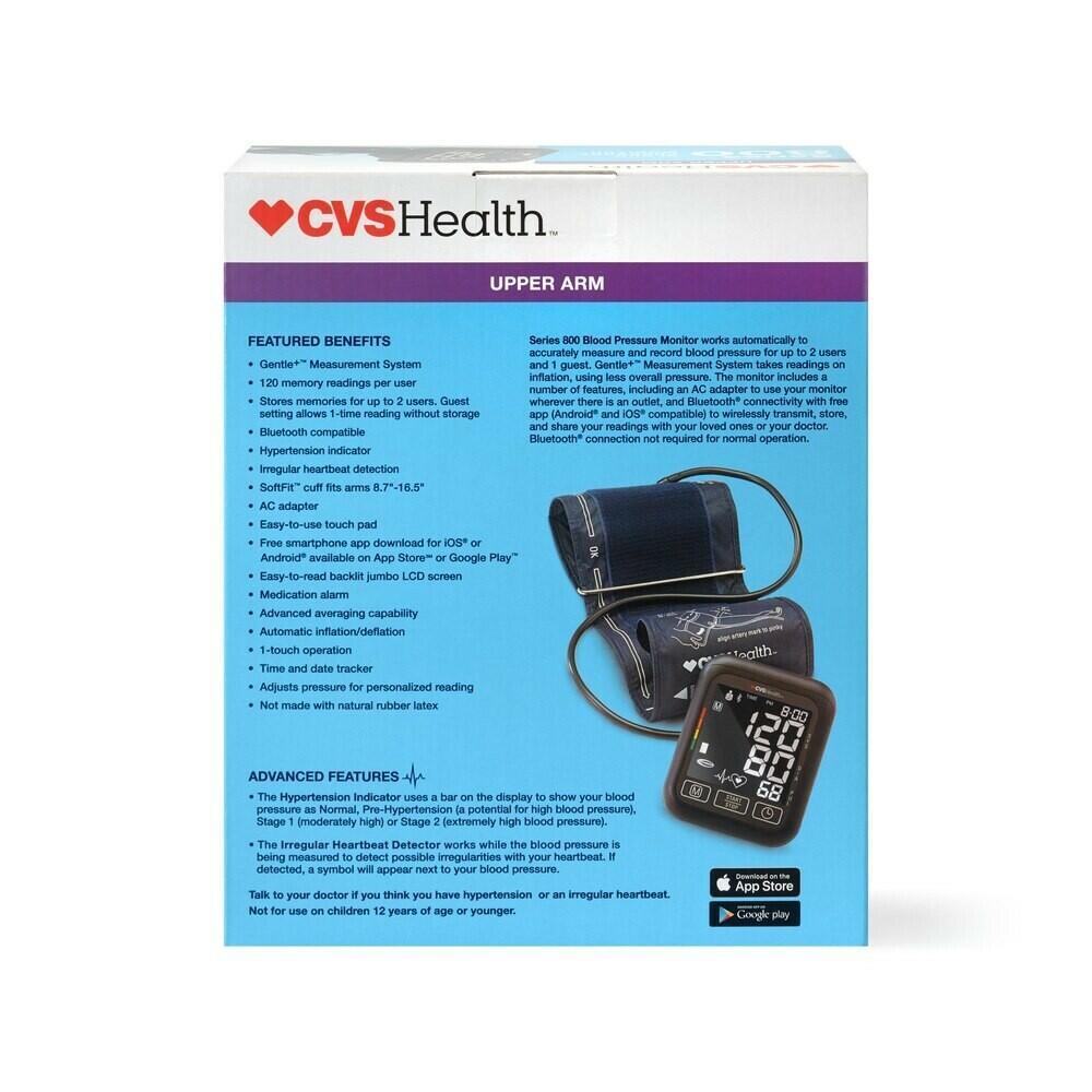 Series 800 - CVS Blood Pressure Monitor For Upper Arm, Bluetooth, AC Adapter NEW