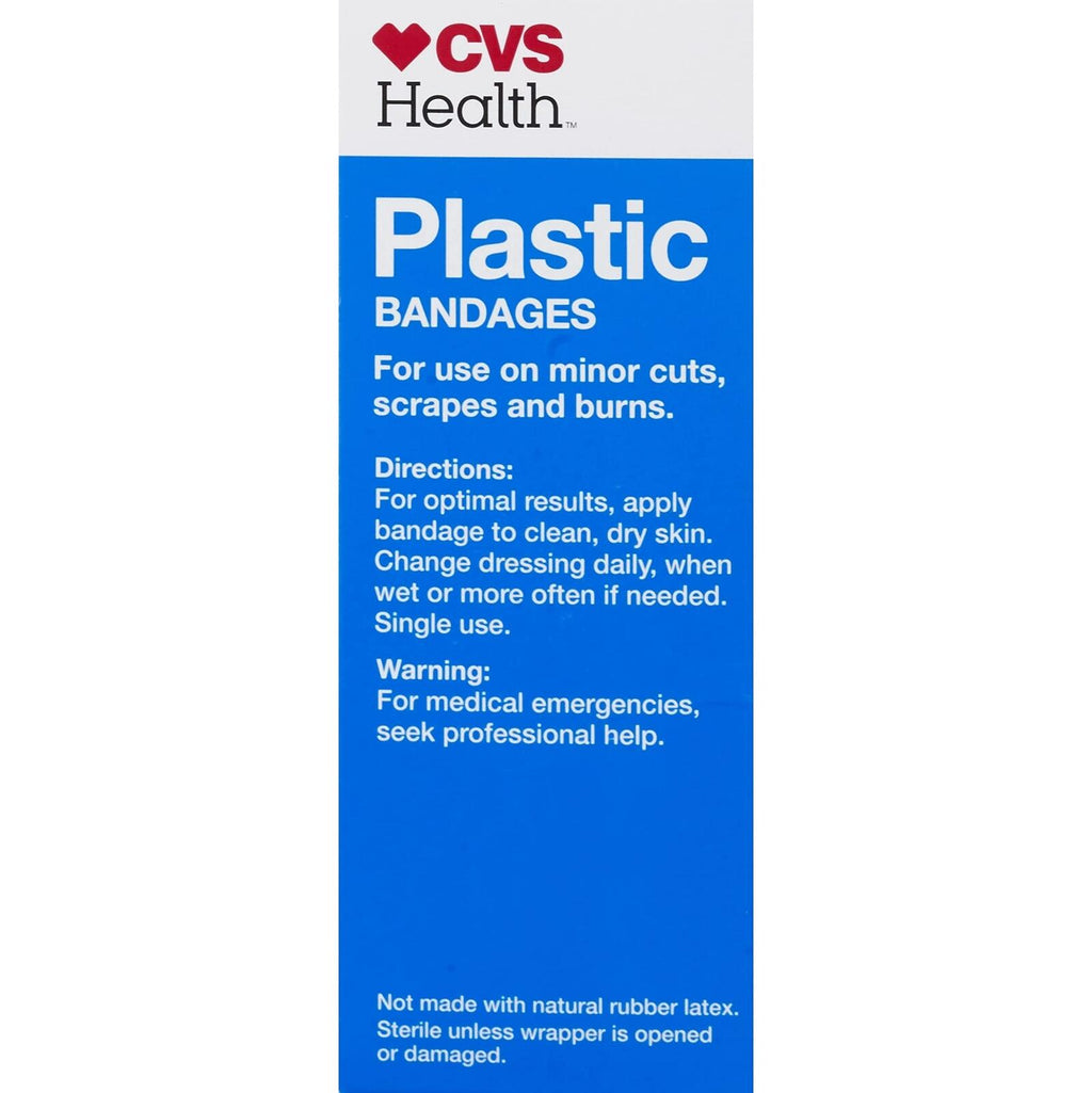 CVS Health Plastic One Size Bandages 3/4x3 in. 60CT