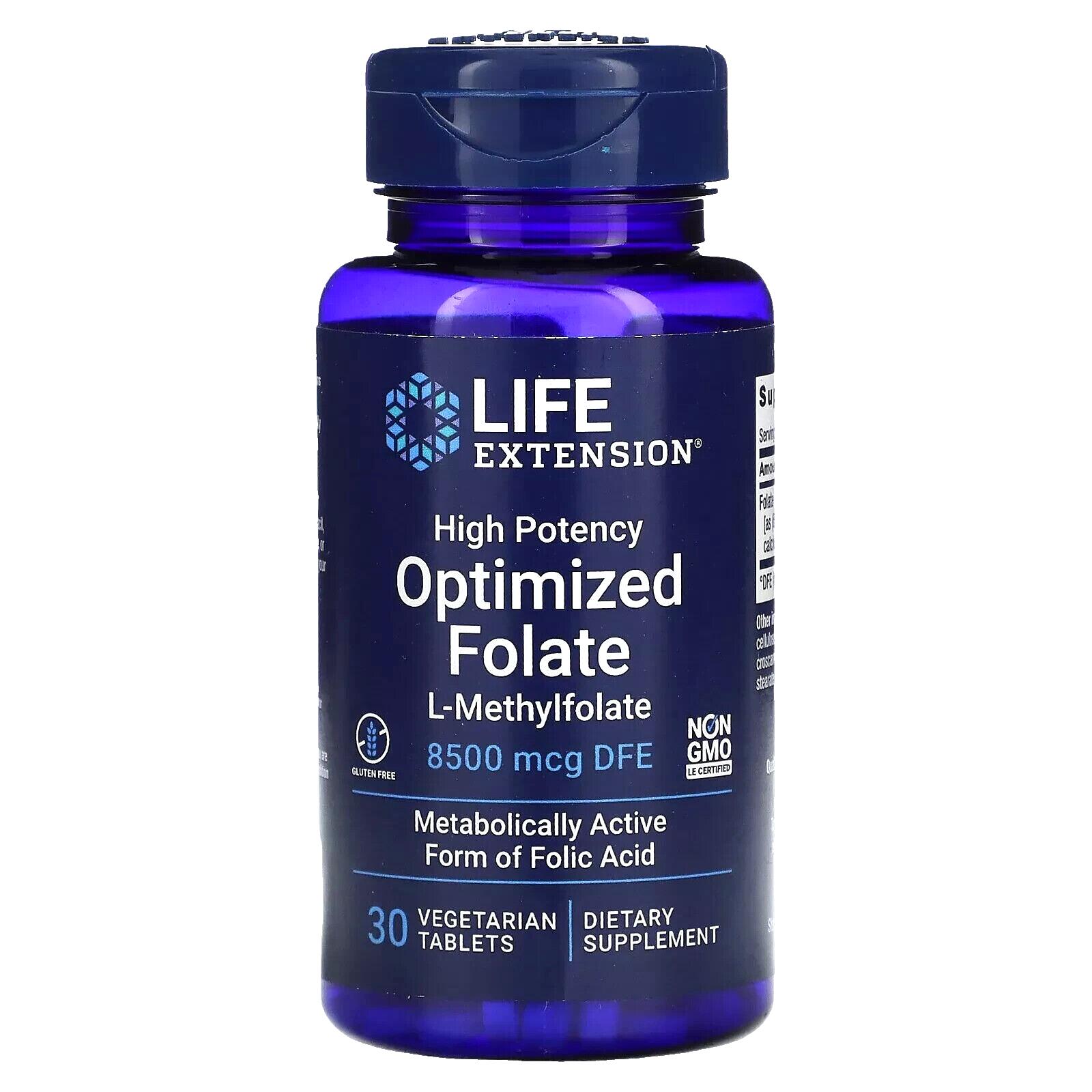High Potency Optimized Folate 5000 mcg, 30 Vegetarian Tablets-Pack-2