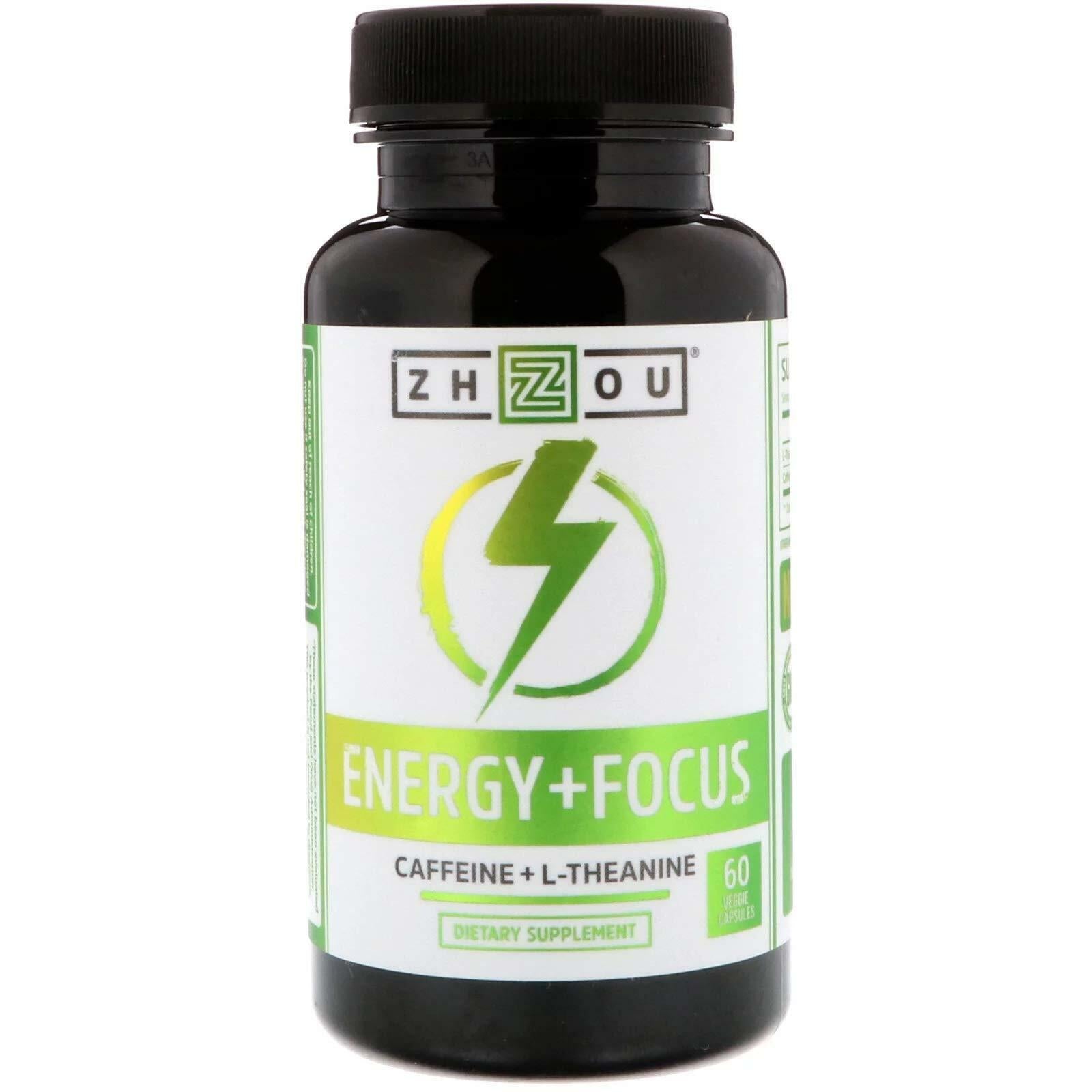 ZHOU Nutrition Caffeine + L-Theanine Energy + Focus, 60 CT