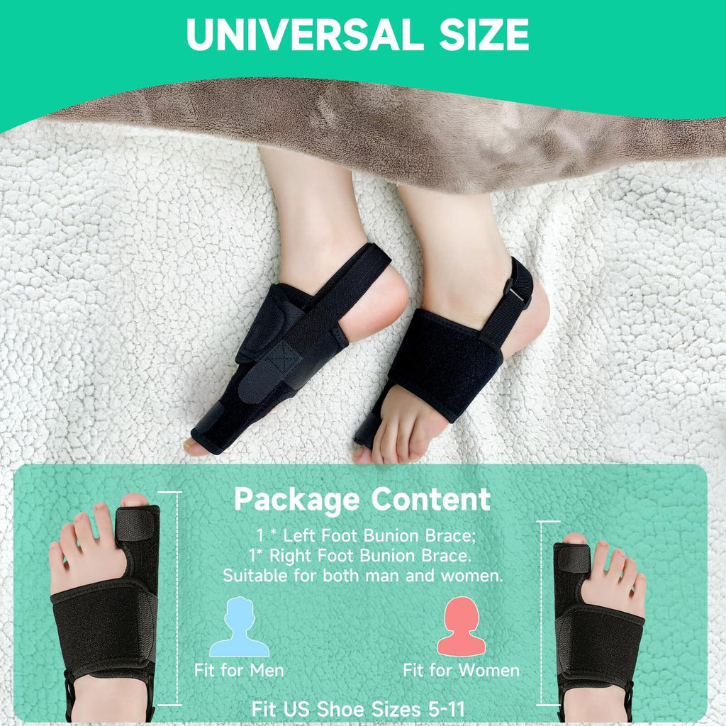 Abismat 2 Pcs Bunion Corrector for Women Men Big Toe, Non-Slip Big Toe Splint