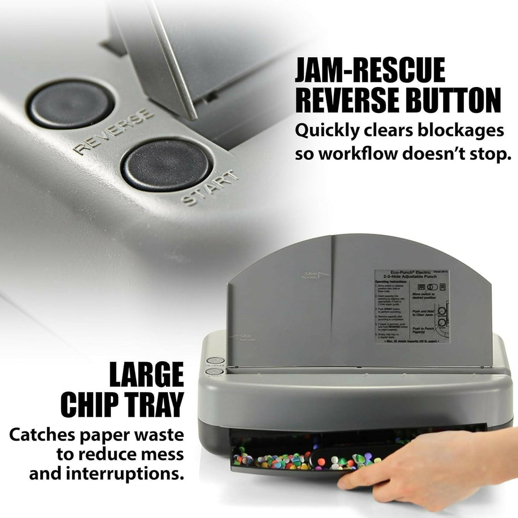 Officemate Electric 2-3 Hole Punch, Adjustable Desktop Eco-Punch, 30-Sheet Capac