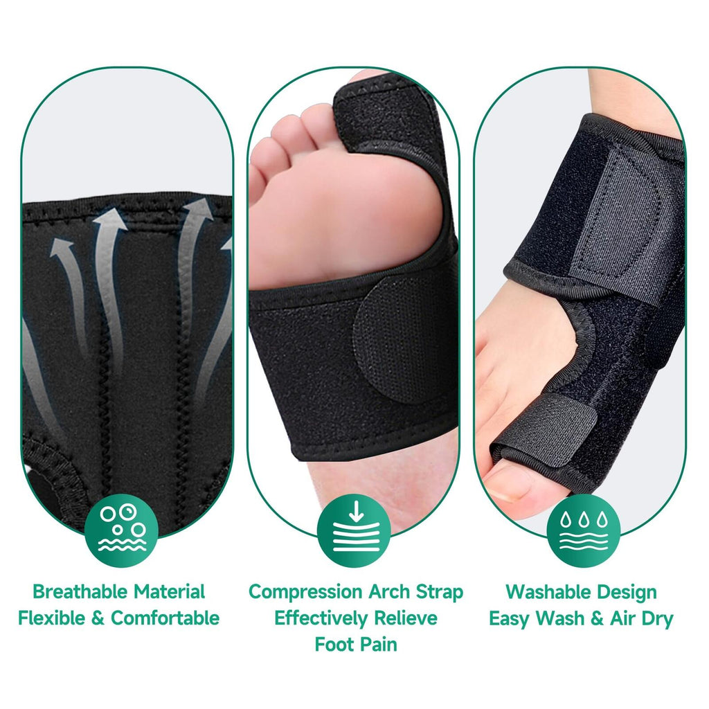 Abismat 2 Pcs Bunion Corrector for Women Men Big Toe, Non-Slip Big Toe Splint