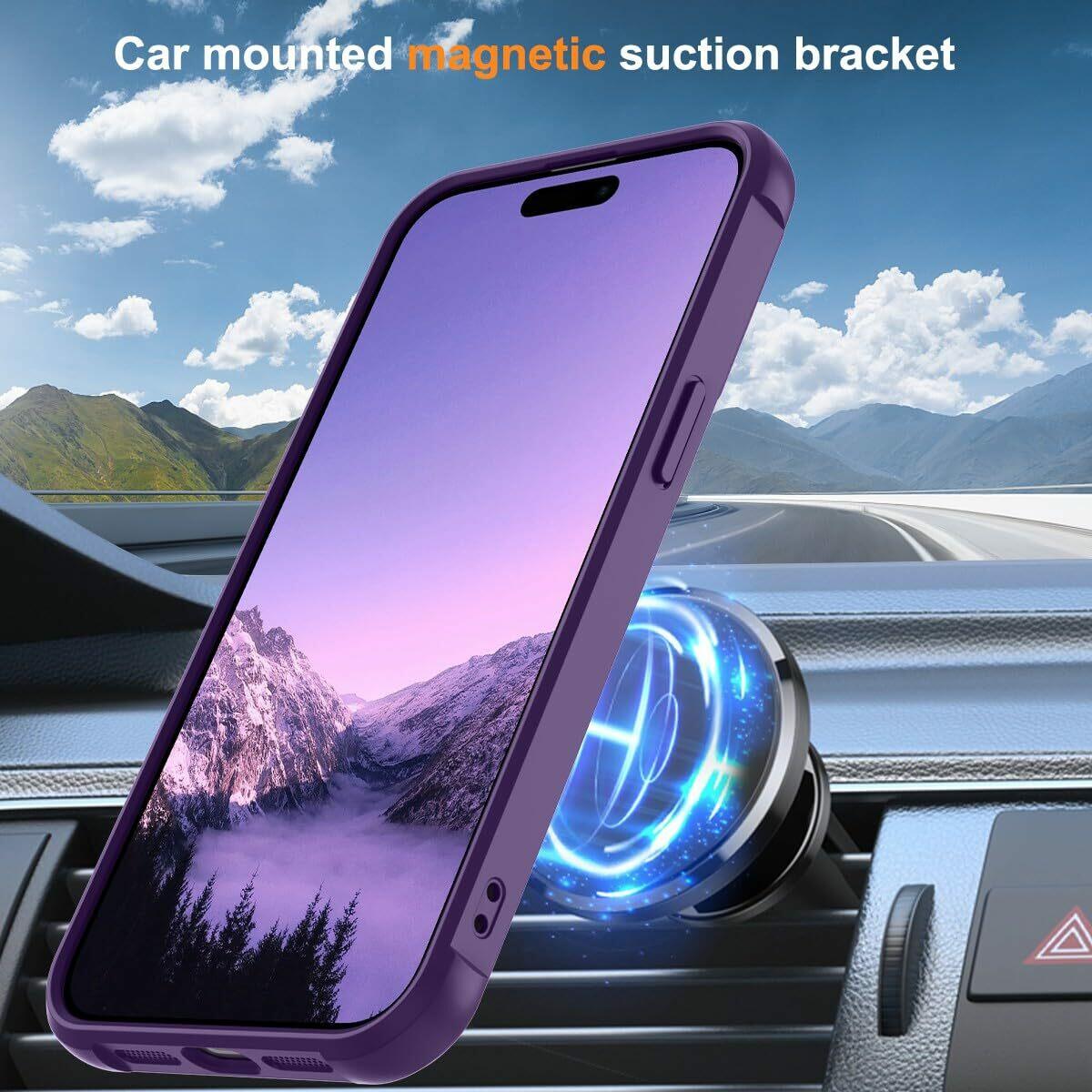 CHAOFEnG Magnetic Compatible with iPhone 15 Pro Max Case with Stand [Military