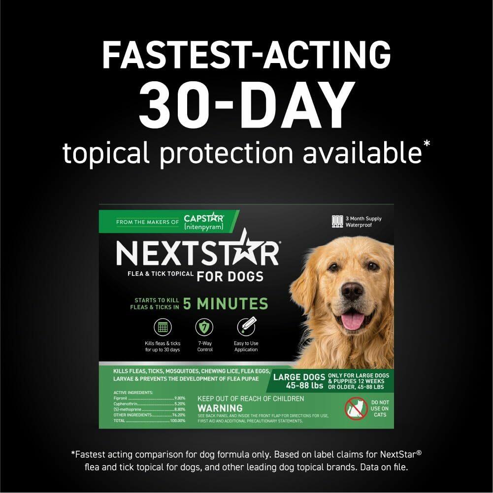 NEXTSTAR Flea And Tick Prevention For Dogs, Repellent, Treatment, and Control,