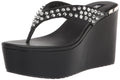 DKNY Women's Tina Stud Platform Wedge Sandal, Black, 9
