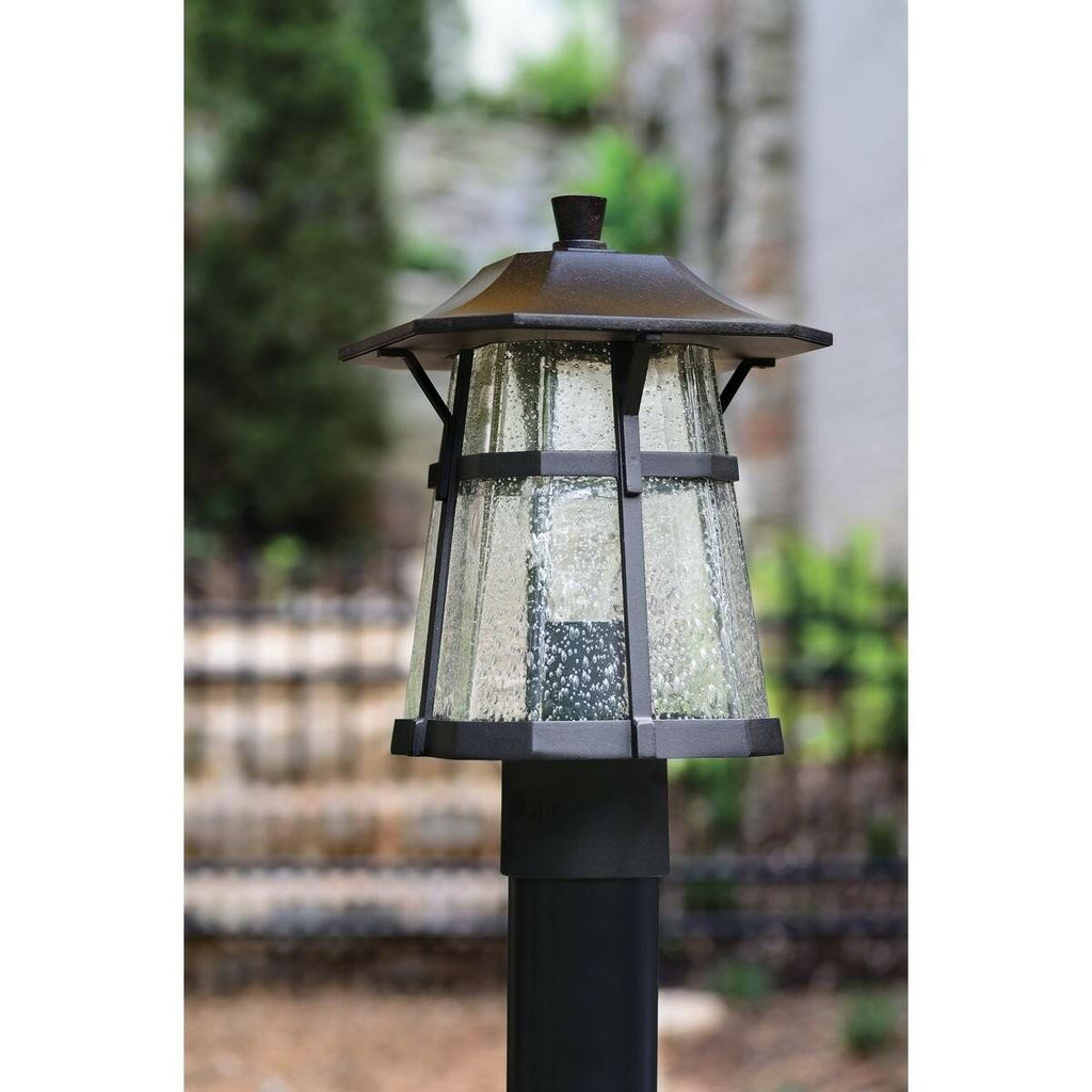 Progress Lighting Derby Collection 1-Light Clear Seeded Glass Craftsman Outdoor