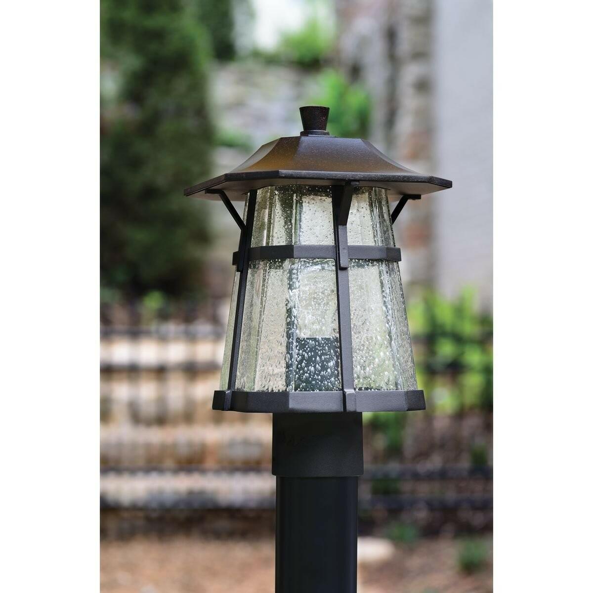 Progress Lighting Derby Collection 1-Light Clear Seeded Glass Craftsman Outdoor