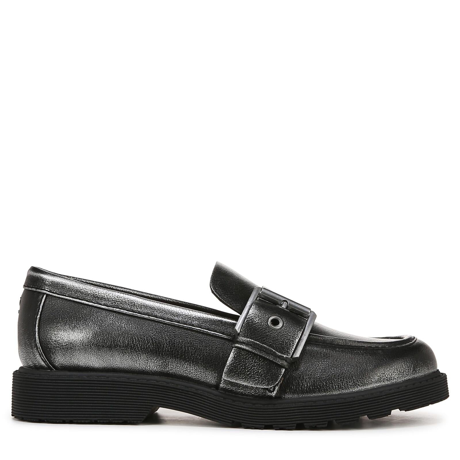 ZODIAC Womens Renee Slip On Buckle Loafer Black/Silver 11 M