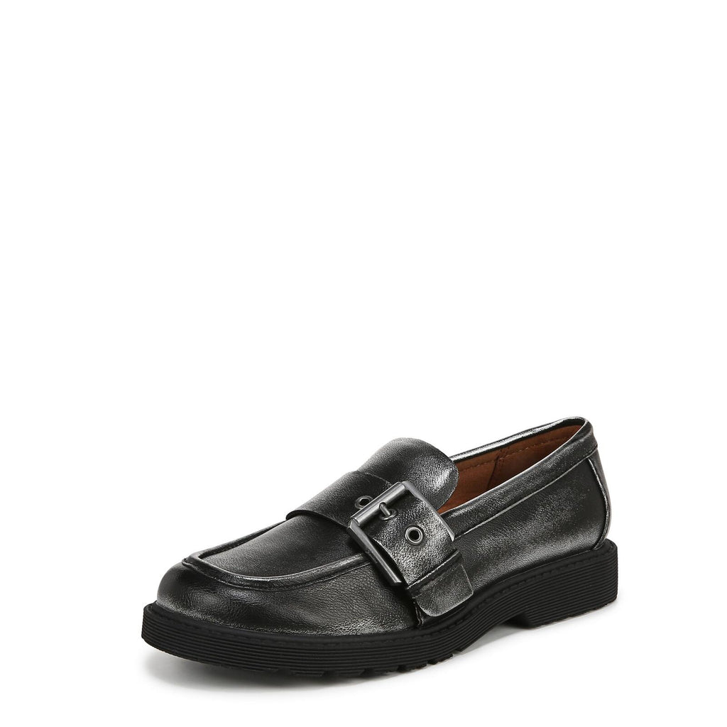 ZODIAC Womens Renee Slip On Buckle Loafer Black/Silver 11 M