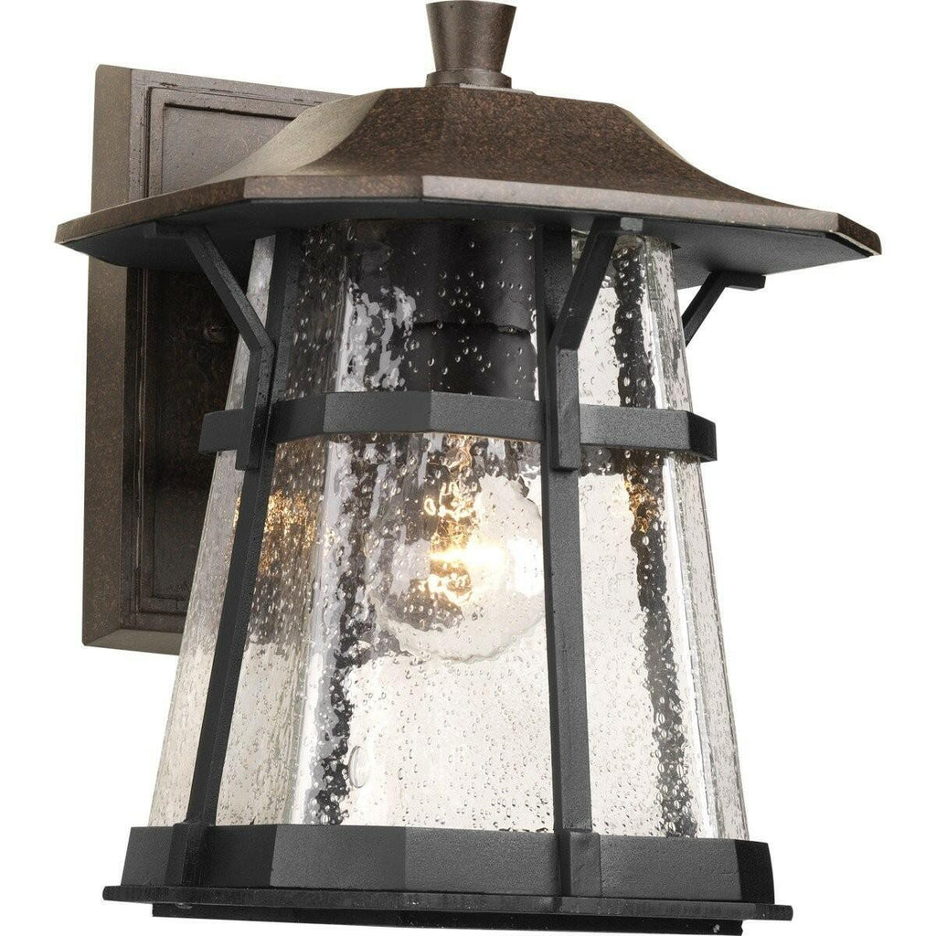Progress Lighting Derby Collection 1-Light Clear Seeded Glass Craftsman Outdoor