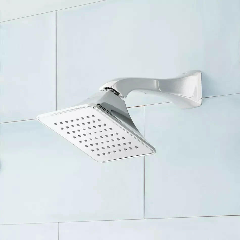 Signature Hardware Shower Head & Arm Brushed Nickel QBE0224-02-ST Rainfall Wall