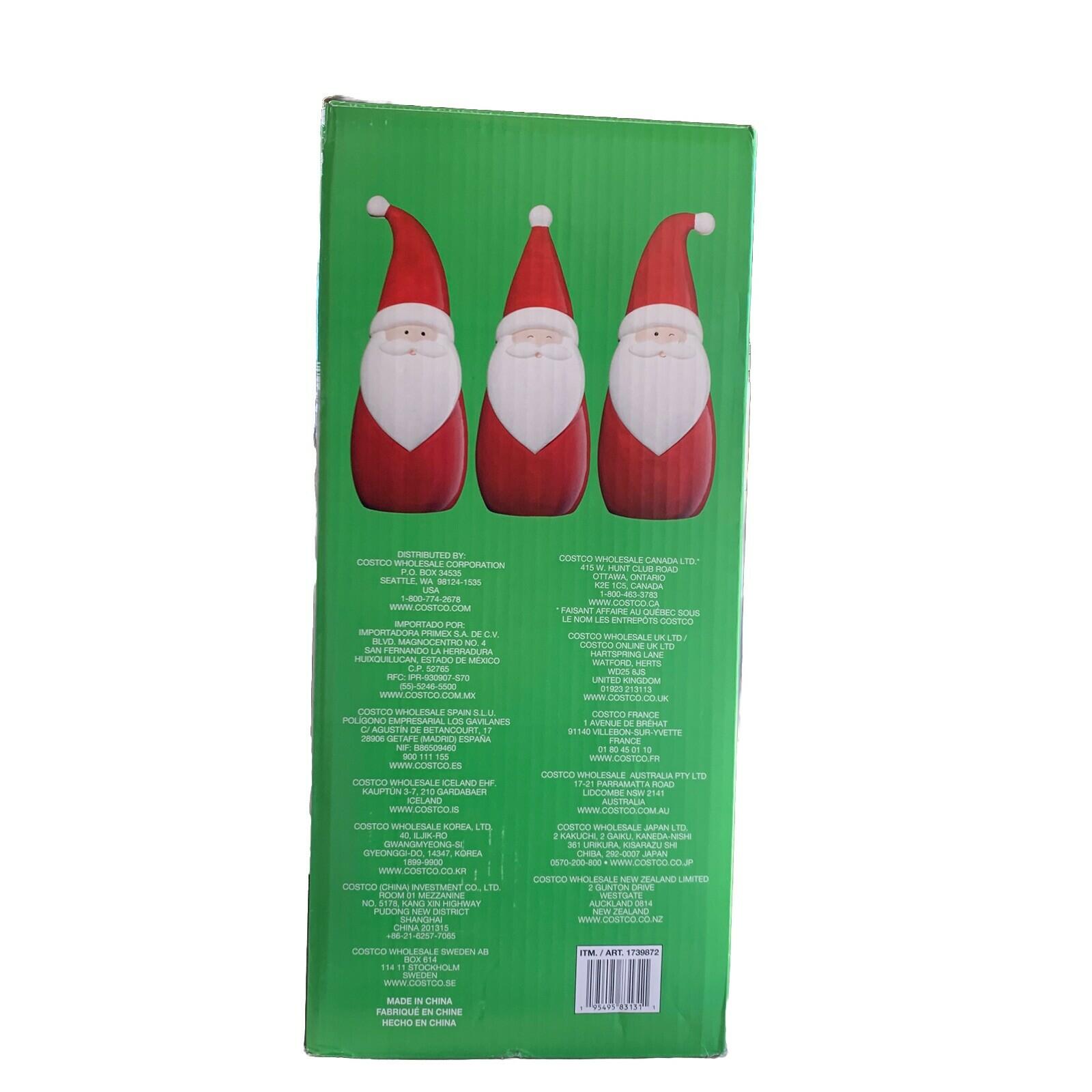 Set of 3 Ceramic Santa’s ~ Holiday Red Santa’s ~ 15.83” H ~ Hand Painted ~ NEW