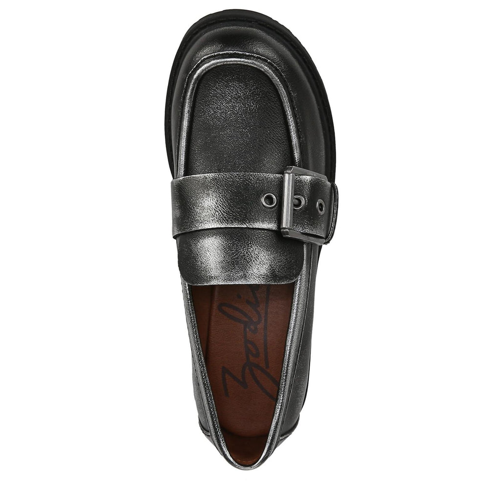 ZODIAC Womens Renee Slip On Buckle Loafer Black/Silver 11 M