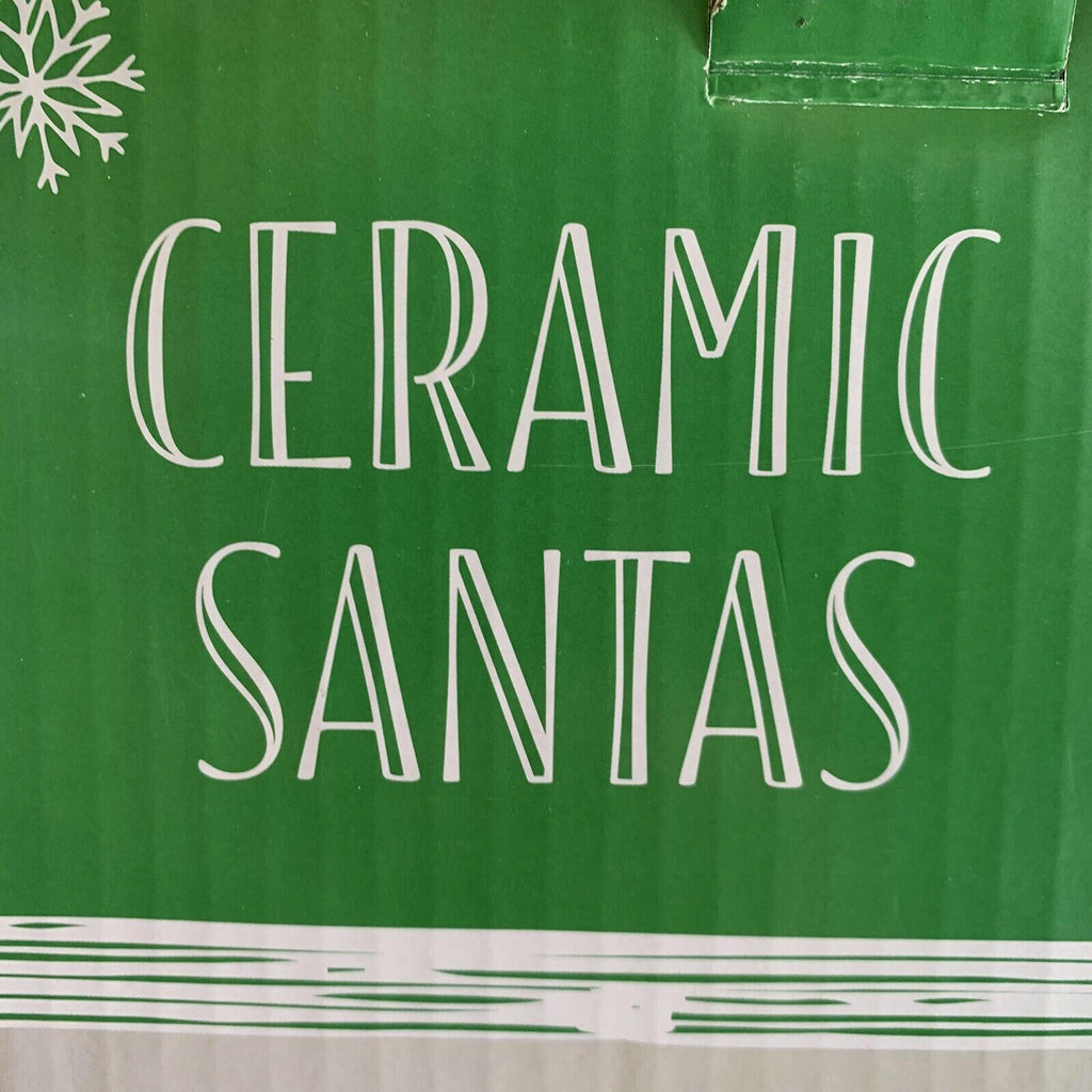 Set of 3 Ceramic Santa’s ~ Holiday Red Santa’s ~ 15.83” H ~ Hand Painted ~ NEW