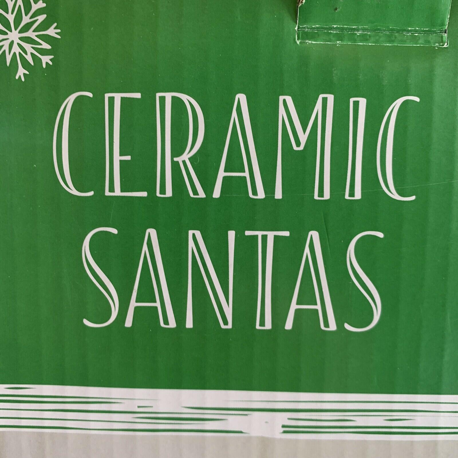 Set of 3 Ceramic Santa’s ~ Holiday Red Santa’s ~ 15.83” H ~ Hand Painted ~ NEW