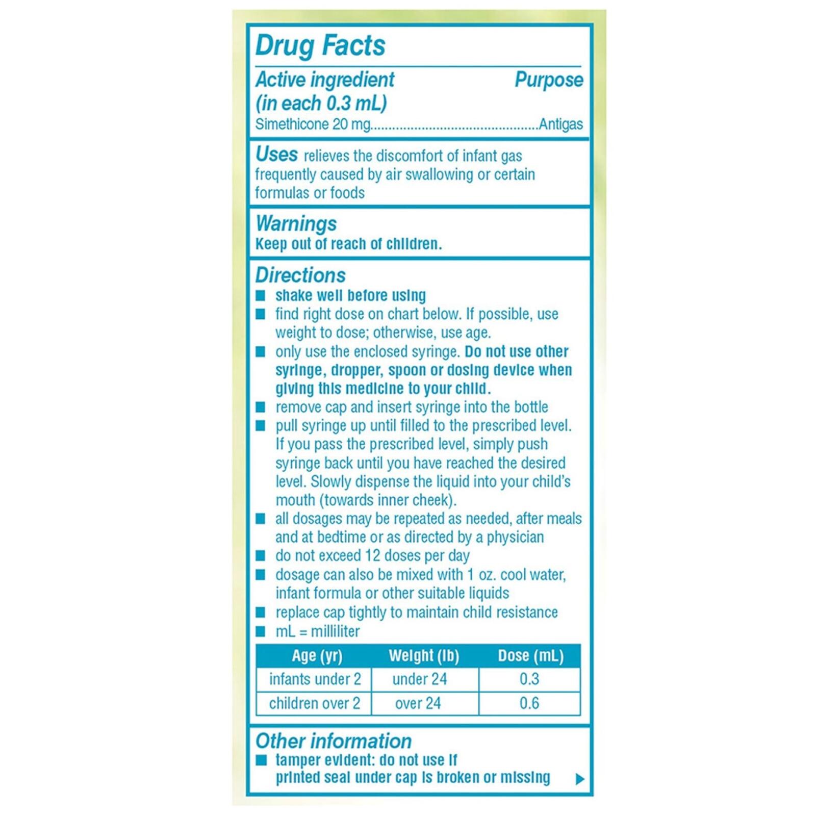 Mylicon Infants' Gas Relief Dye Free Drops - .5 oz,