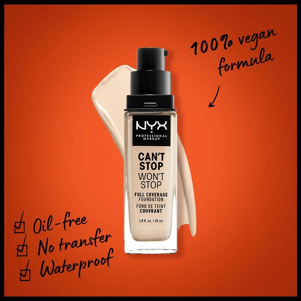 NYX PROFESSIONAL MAKEUP Can't Stop Won't Stop Foundation, 24h Full Coverage