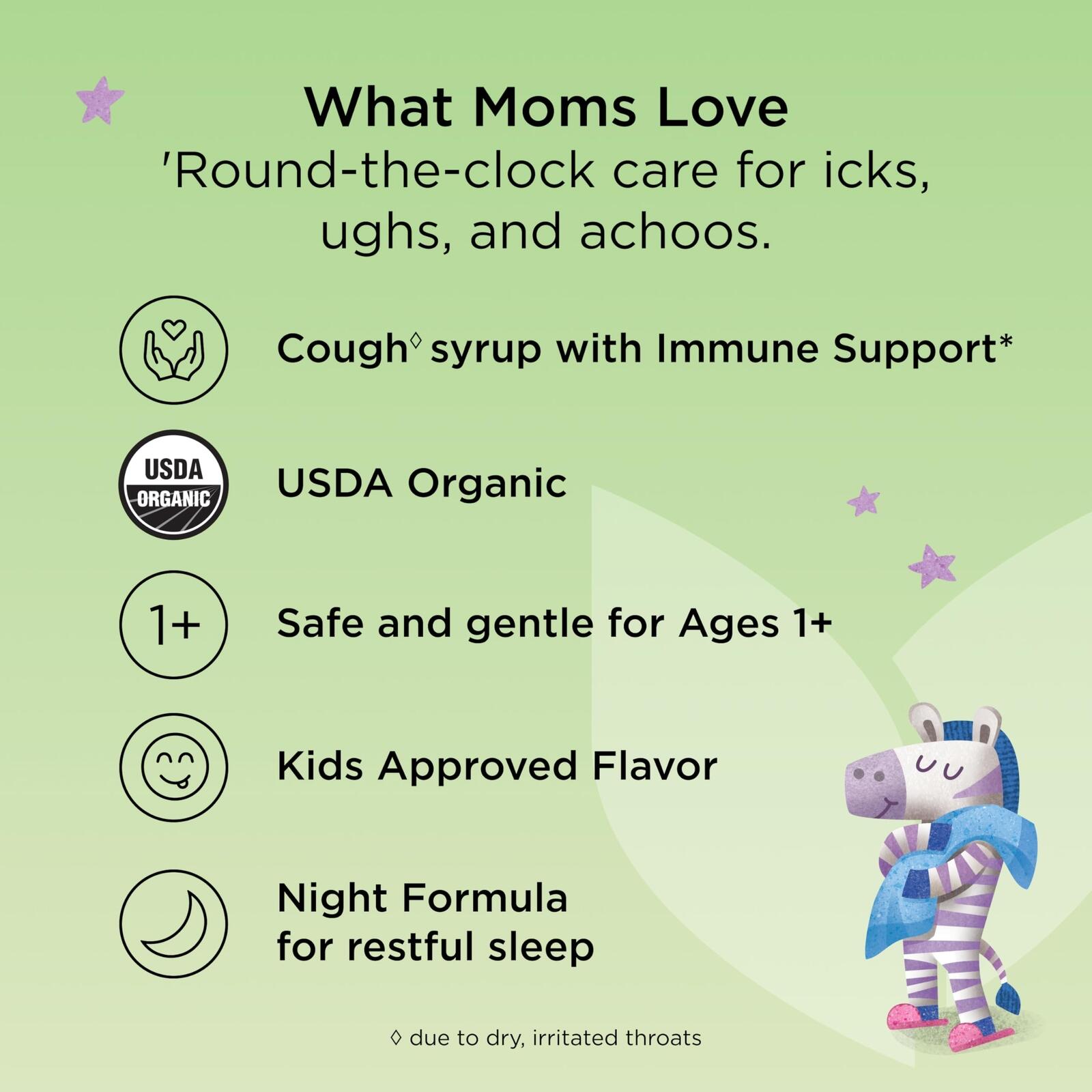Hyland's Kids Nighttime Organic Cough Syrup and Immune Support with Agave,