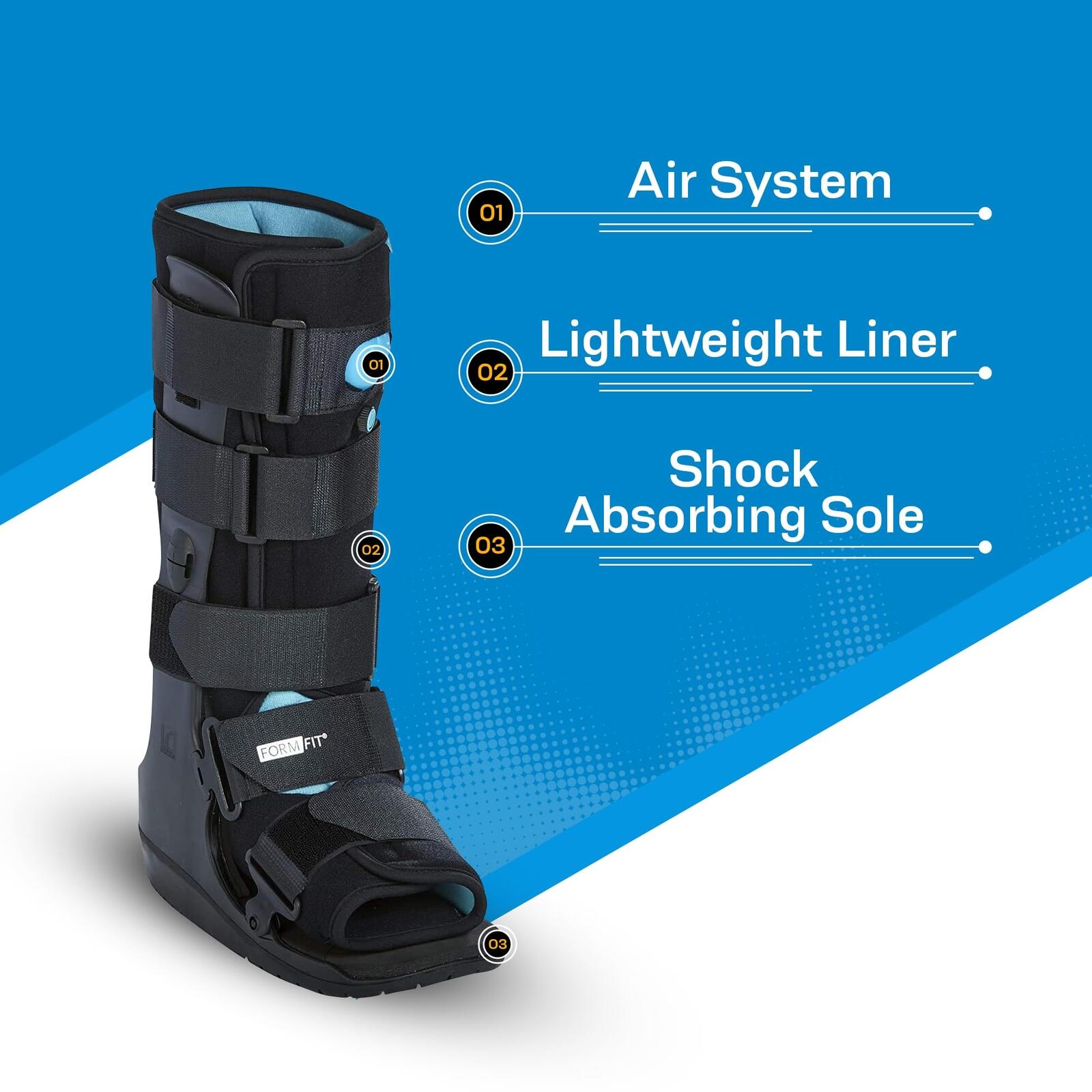 Ossur Formfit Walker Boot with Air - Medical Grade Immobilization for Strains,