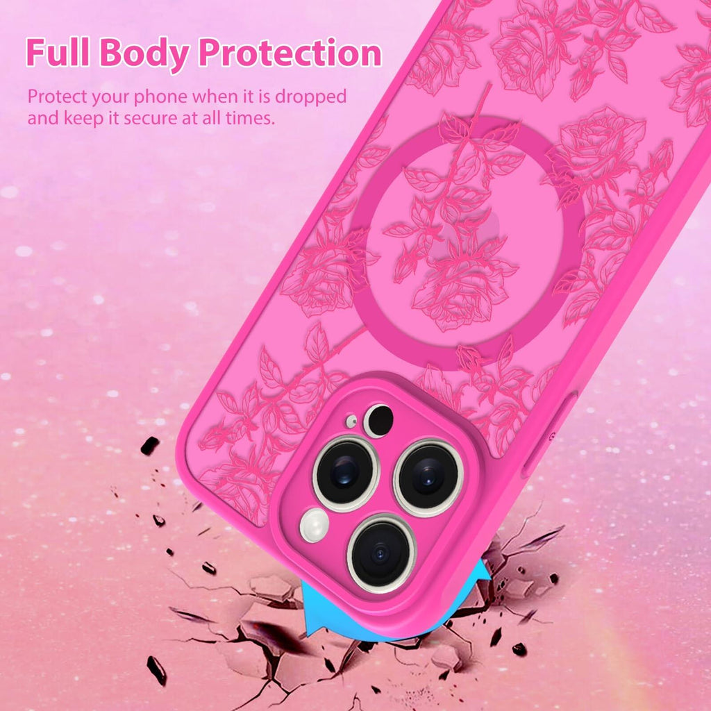 MZELQ for iPhone 11 Pro Max Case Rose Floral Flowers Matte Aesthetic Cute
