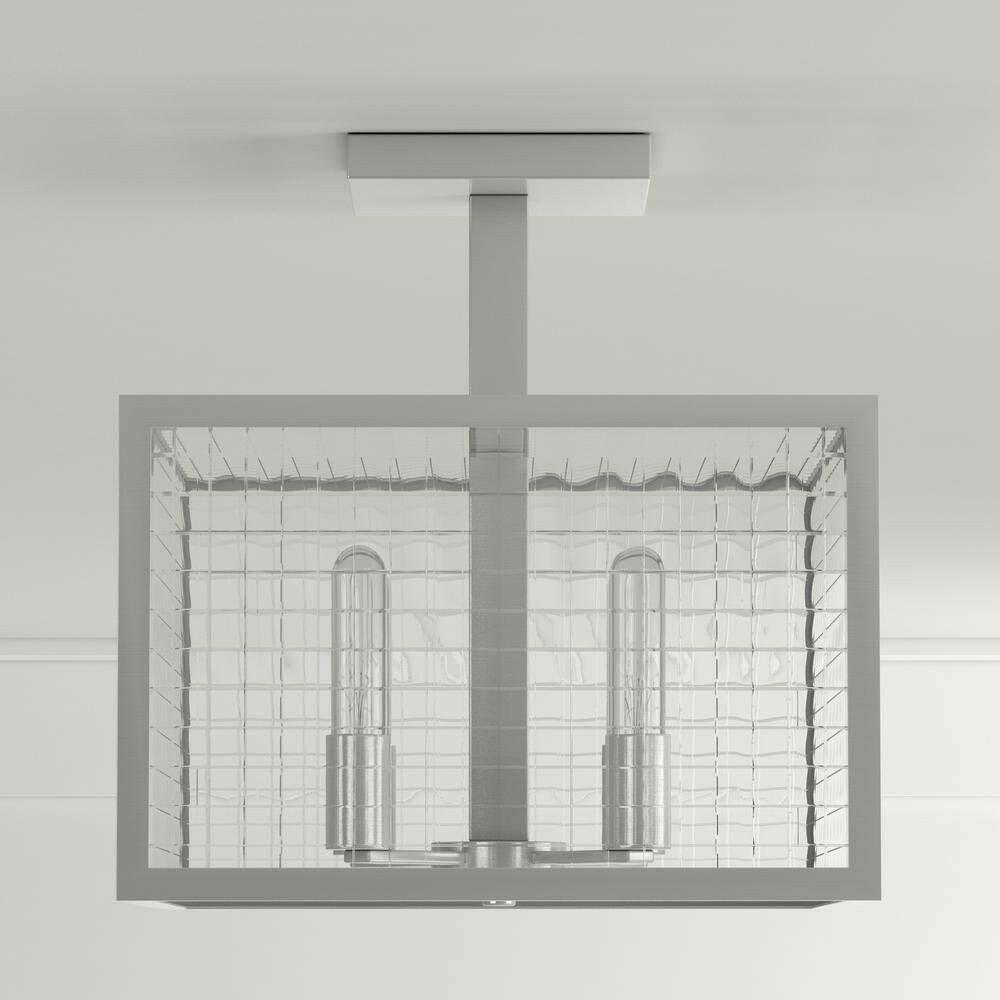 Home Decorators Collection 3-Light Brushed Nickel Semi-Flush Mount Light with