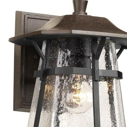 Progress Lighting Derby Collection 1-Light Clear Seeded Glass Craftsman Outdoor