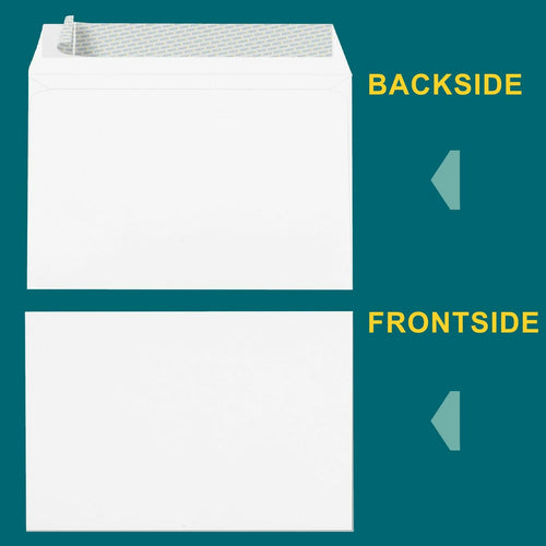 6x9 Booklet Envelopes - 250 Pack - Self Seal Mailing Envelopes - White Letter