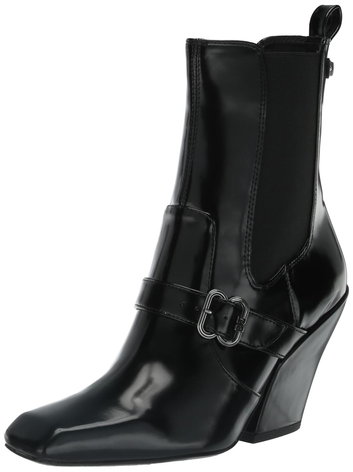 Sam Edelman Suzette Western Boot Black Leather 7.5 Medium