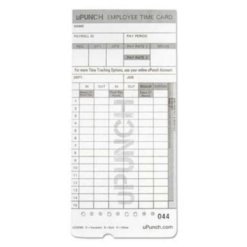 PPZ HNTCL2100 Time Card for uPunch HN2000 HN4000 & HN4600 Bundle - 100 per Pack