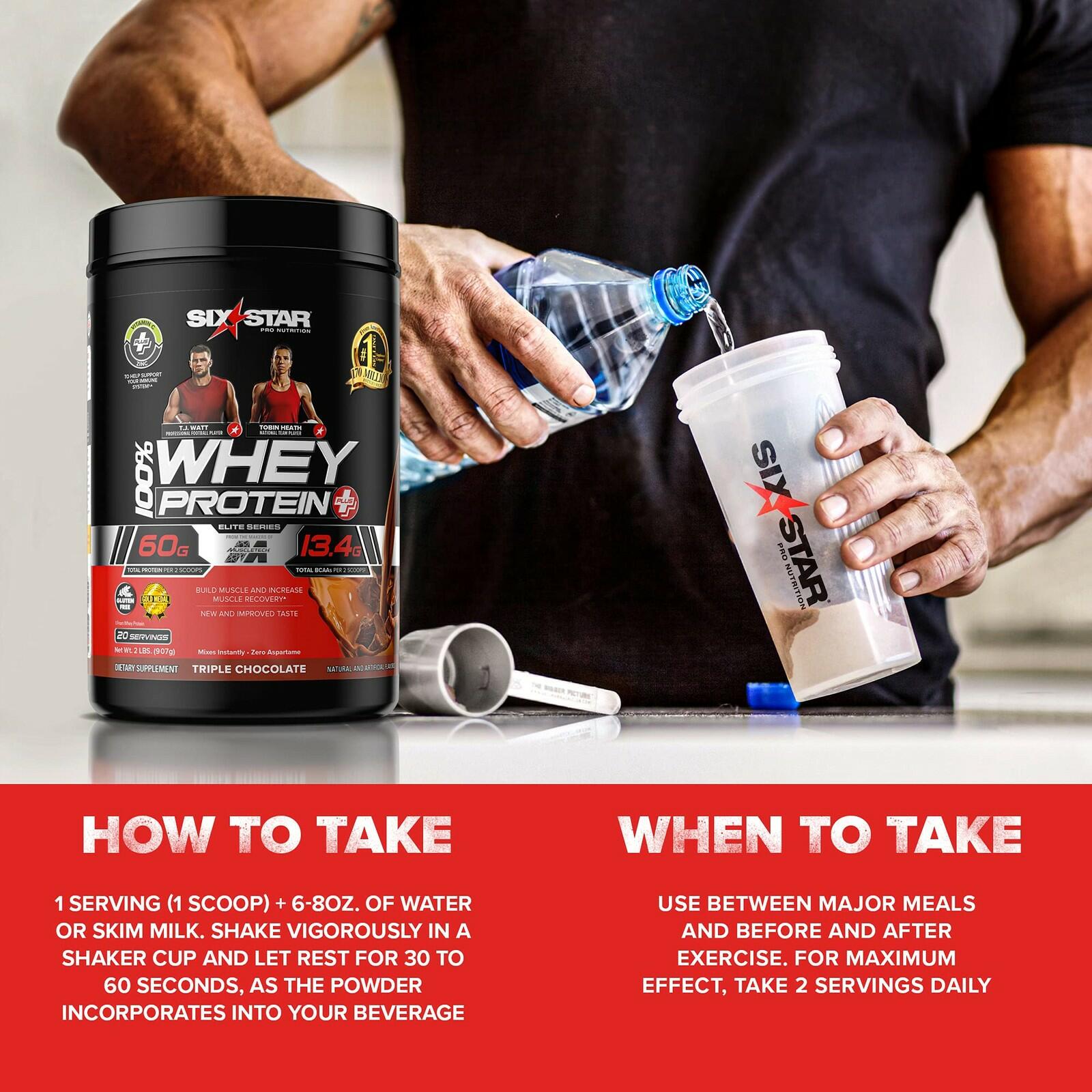 Whey Protein Powder + Immune Support | Six Star Whey Protein Plus | Whey Protein