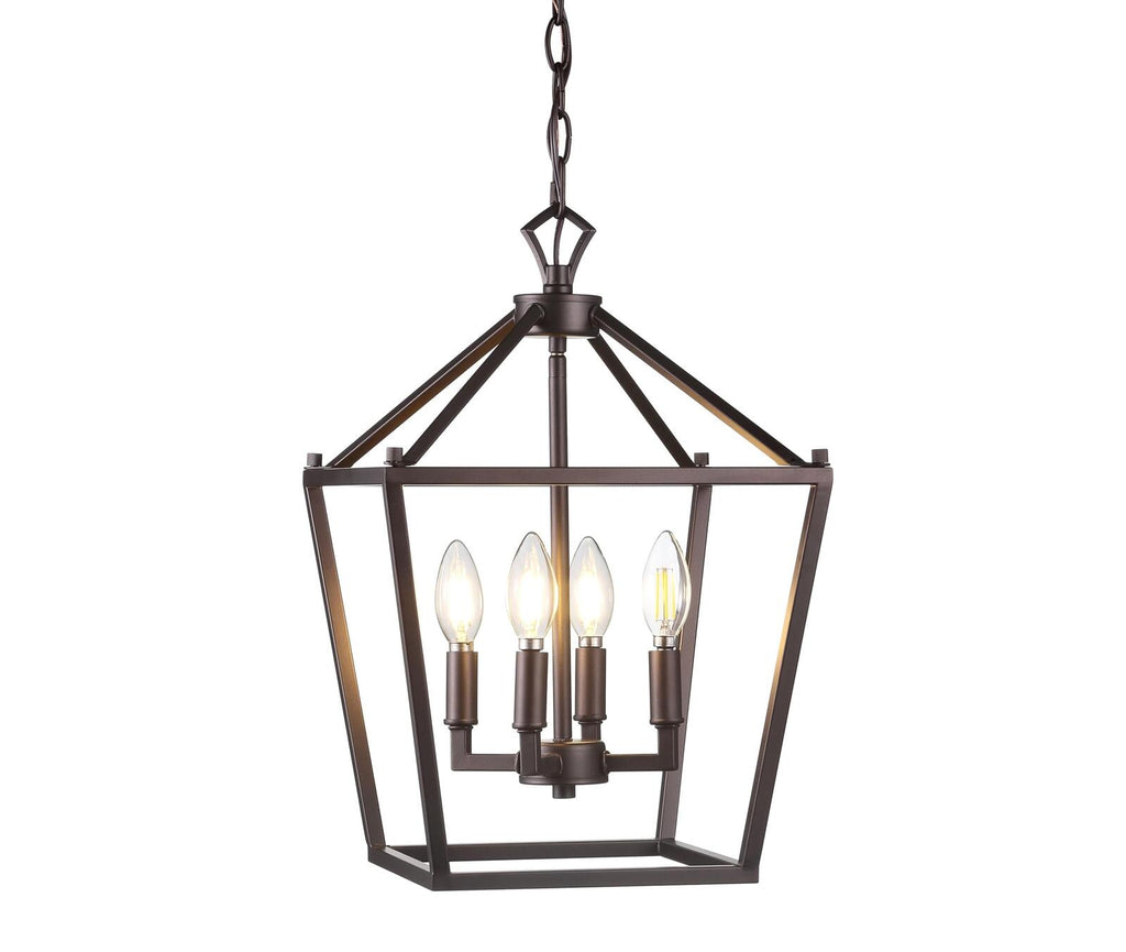 JONATHAN Y JYL7436A Pagoda Lantern Dimmable Adjustable Metal LED Pendant Classic