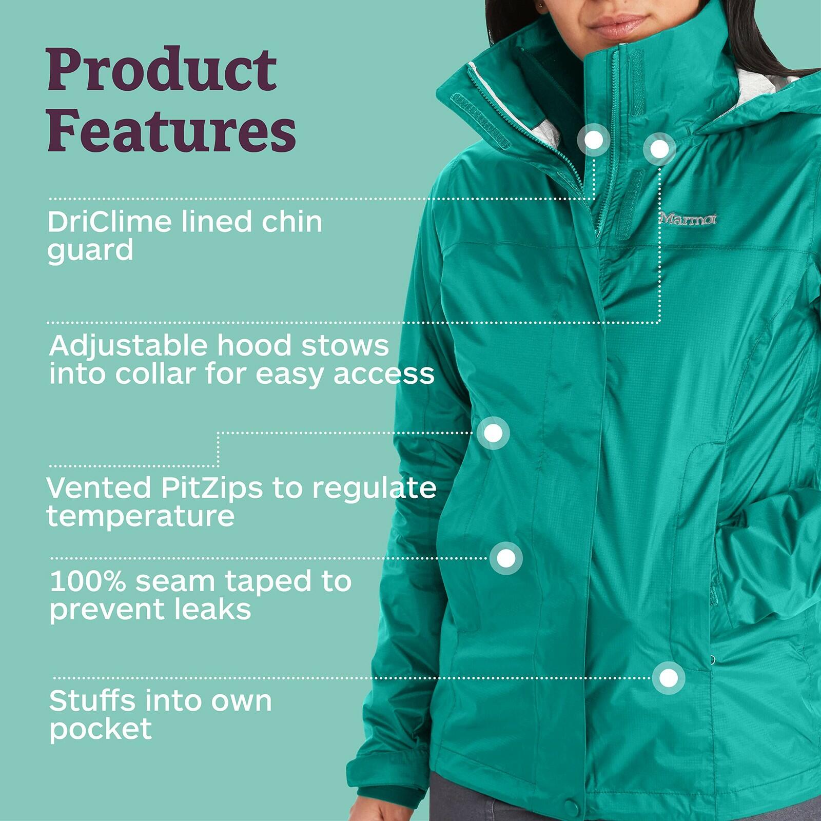 Marmot Women's PreCip Lightweight Waterproof Rain Jacket, Green Garnet, Medium
