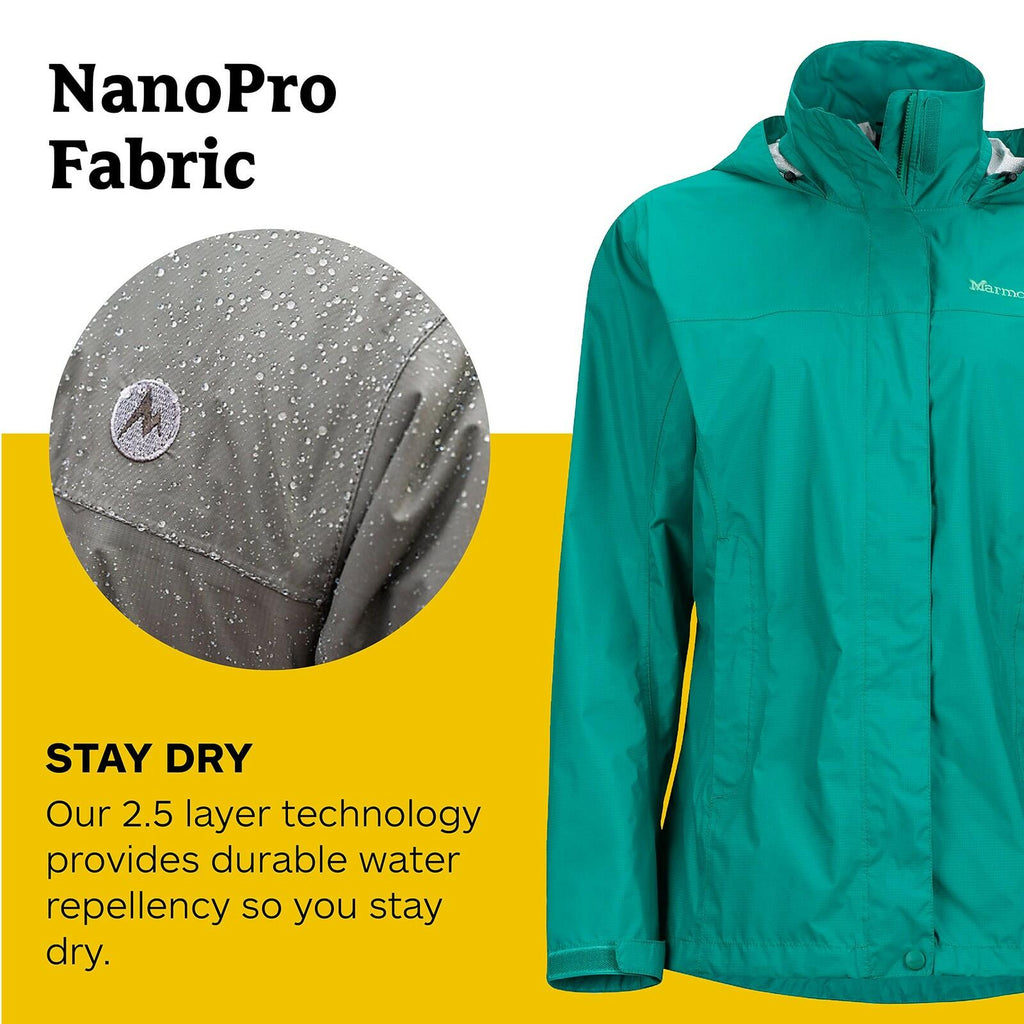 Marmot Women's PreCip Lightweight Waterproof Rain Jacket, Green Garnet, Medium