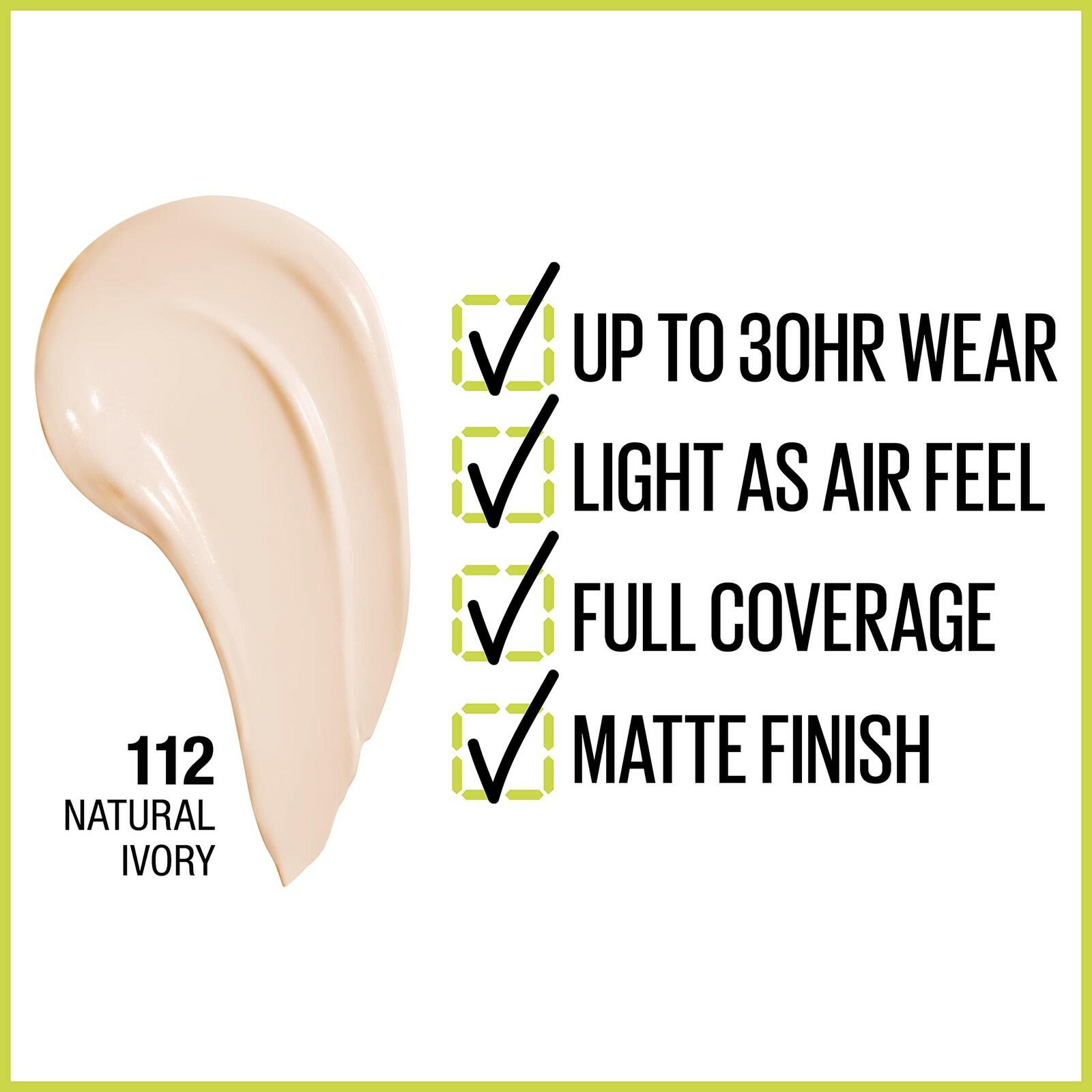 Maybelline Super Stay Full Coverage Liquid Foundation Makeup, Natural Ivory, 1