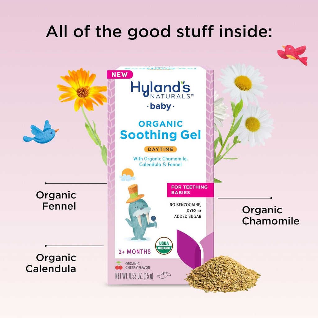 Hyland's Baby Organic Day Oral Soothing Gel, with Chamomile, Calendula, and