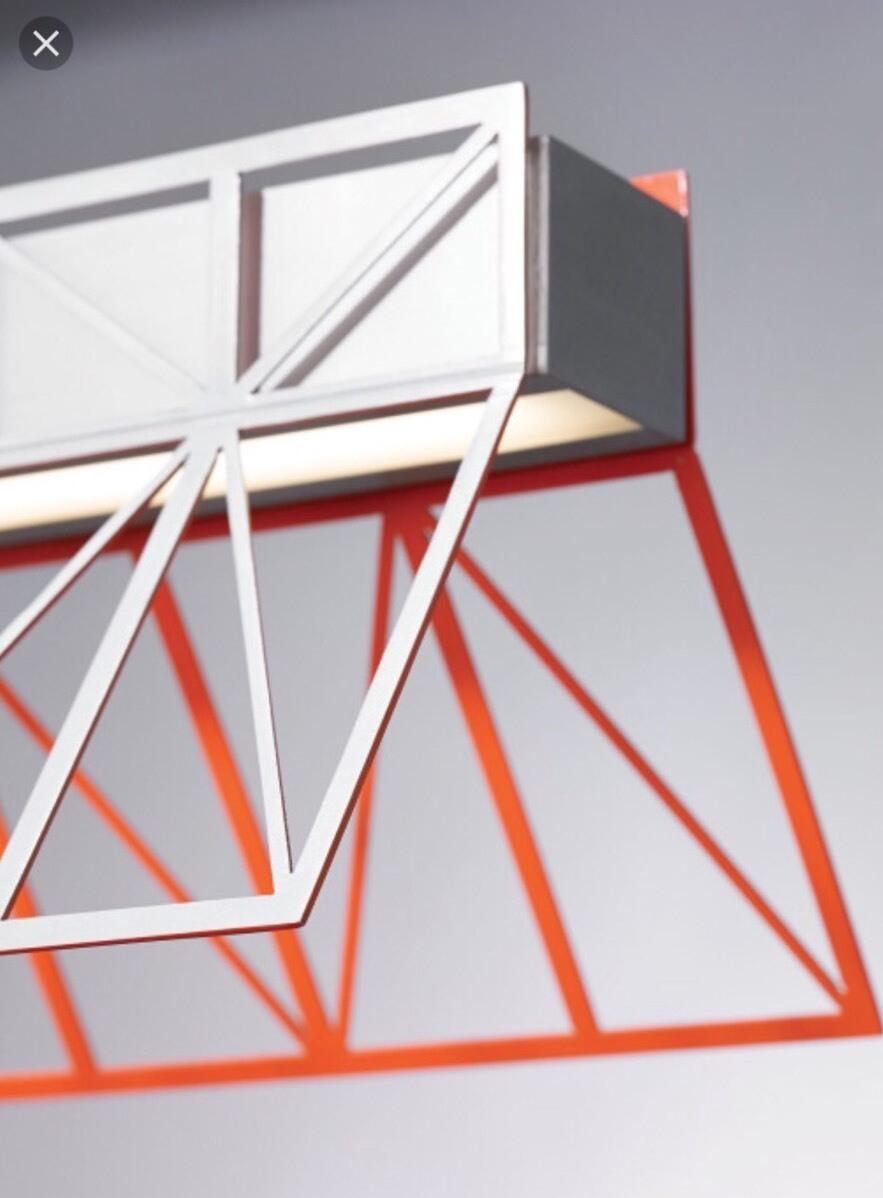 LBL Lighting East River Suspension, Brushed Aluminum/Orange