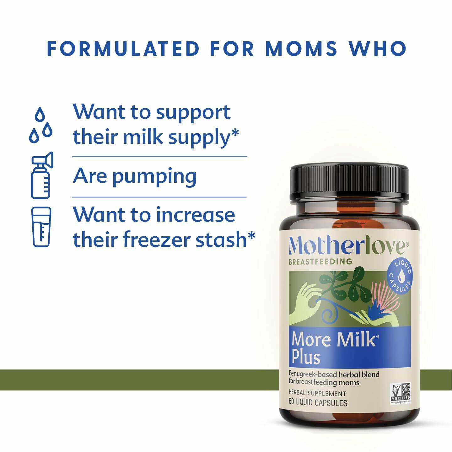 Motherlove More Milk Plus (60 Liquid caps) Fenugreek-Based Lactation Supplement
