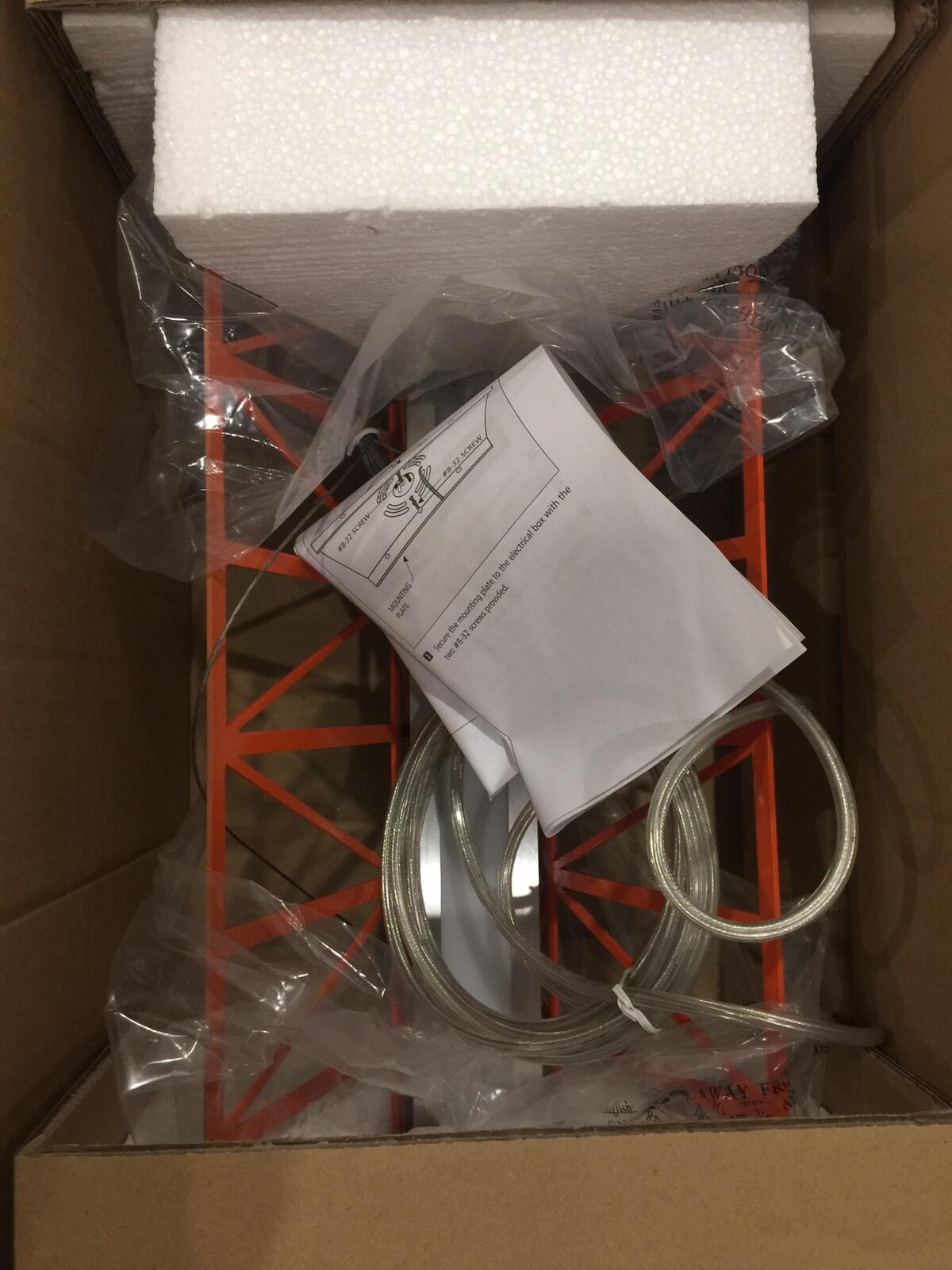 LBL Lighting East River Suspension, Brushed Aluminum/Orange