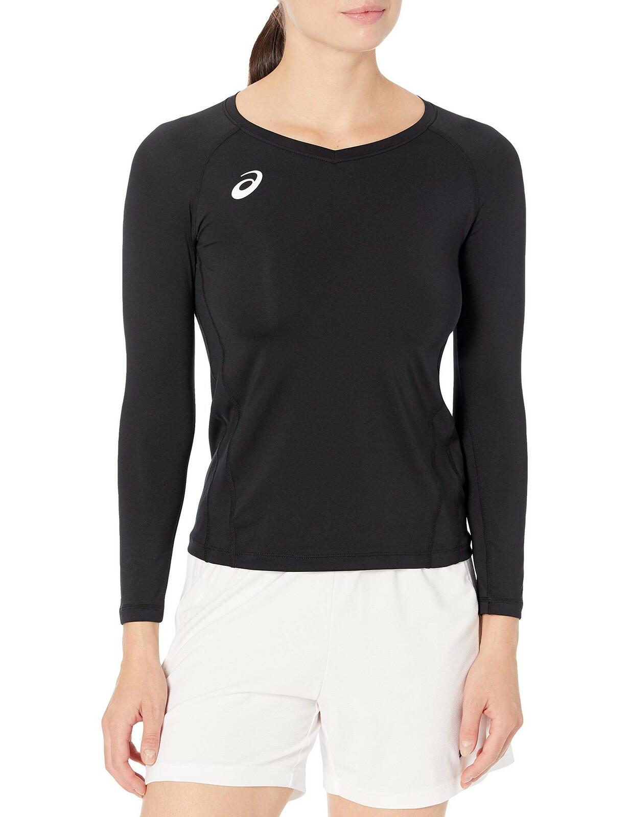 ASICS Spin Serve Volleyball Jersey Short Sleeve, Team Black, Small