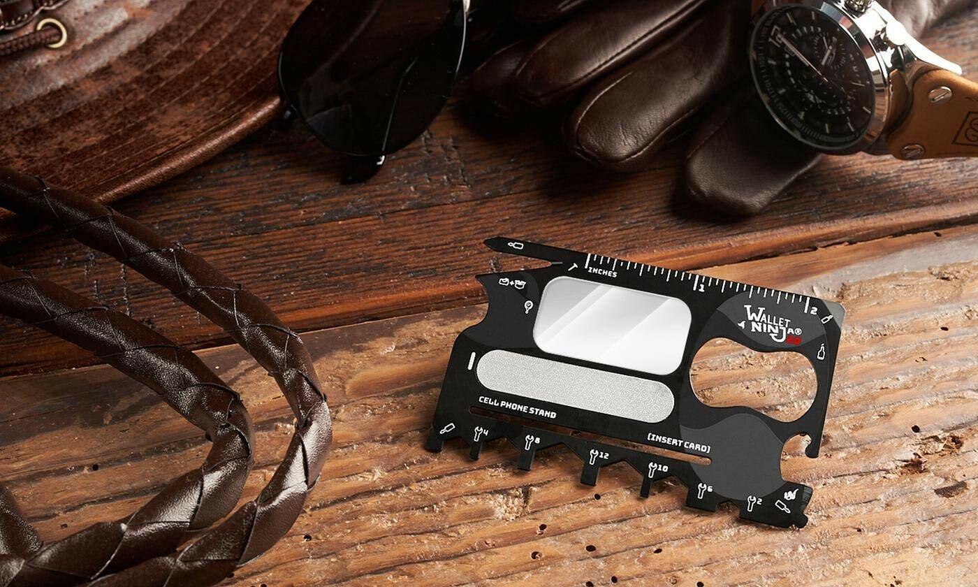 Wallet Ninja 2.0 (Advanced 20-in-1 Multitool, Now With Mirror + Nail File)