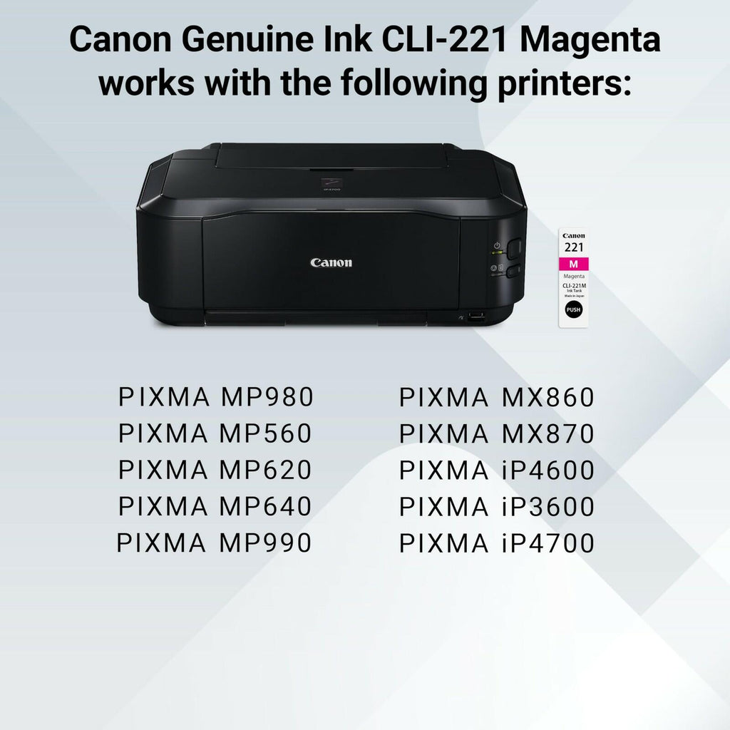 Canon CLI-221 Genuine Magenta Ink Tank, Compatible with MP980, MP560, MP620,