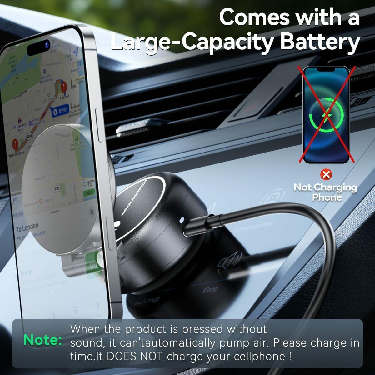 Vacuum Suction Magnetic Car Phone Holder, Electric Magnetic Car Phone Holder