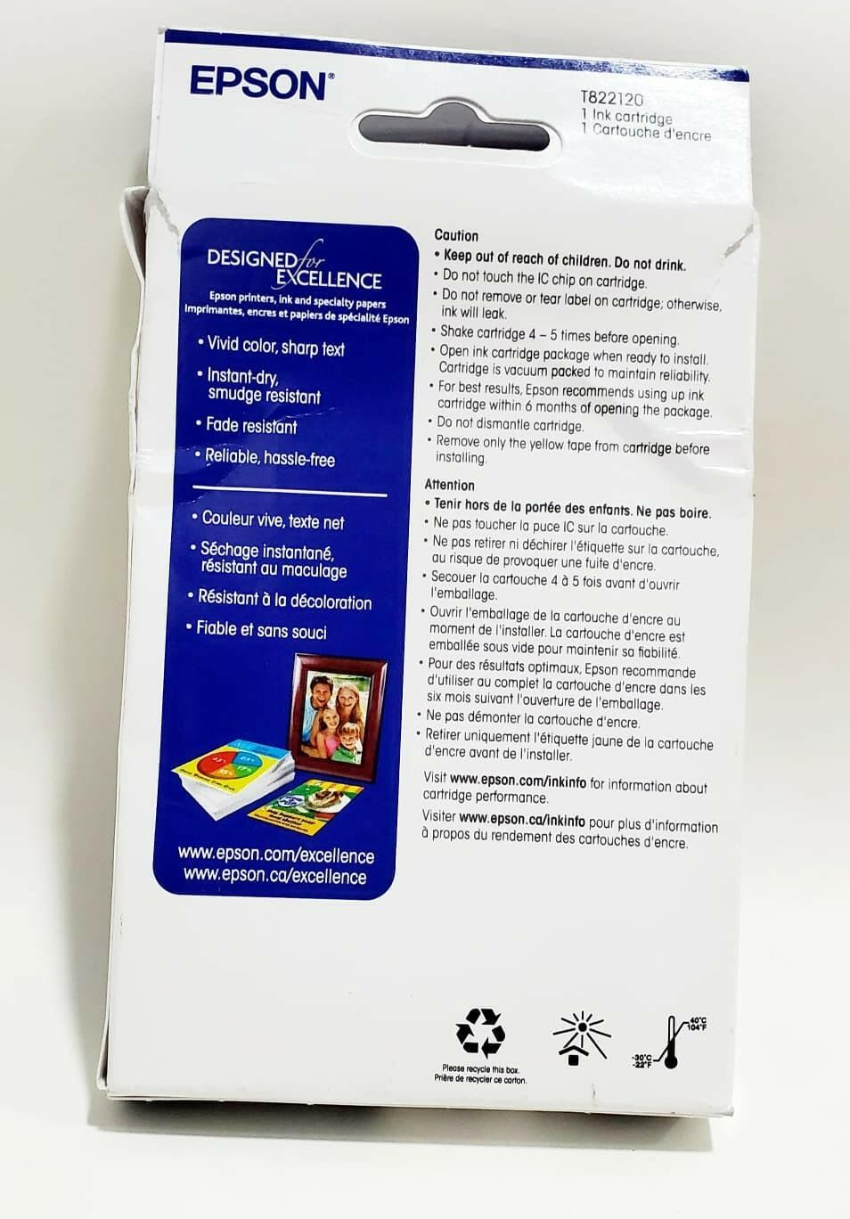 Genuine Epson 822 Black Ink Cartridge T822120-S DURABrite Ultra Standard Capacit