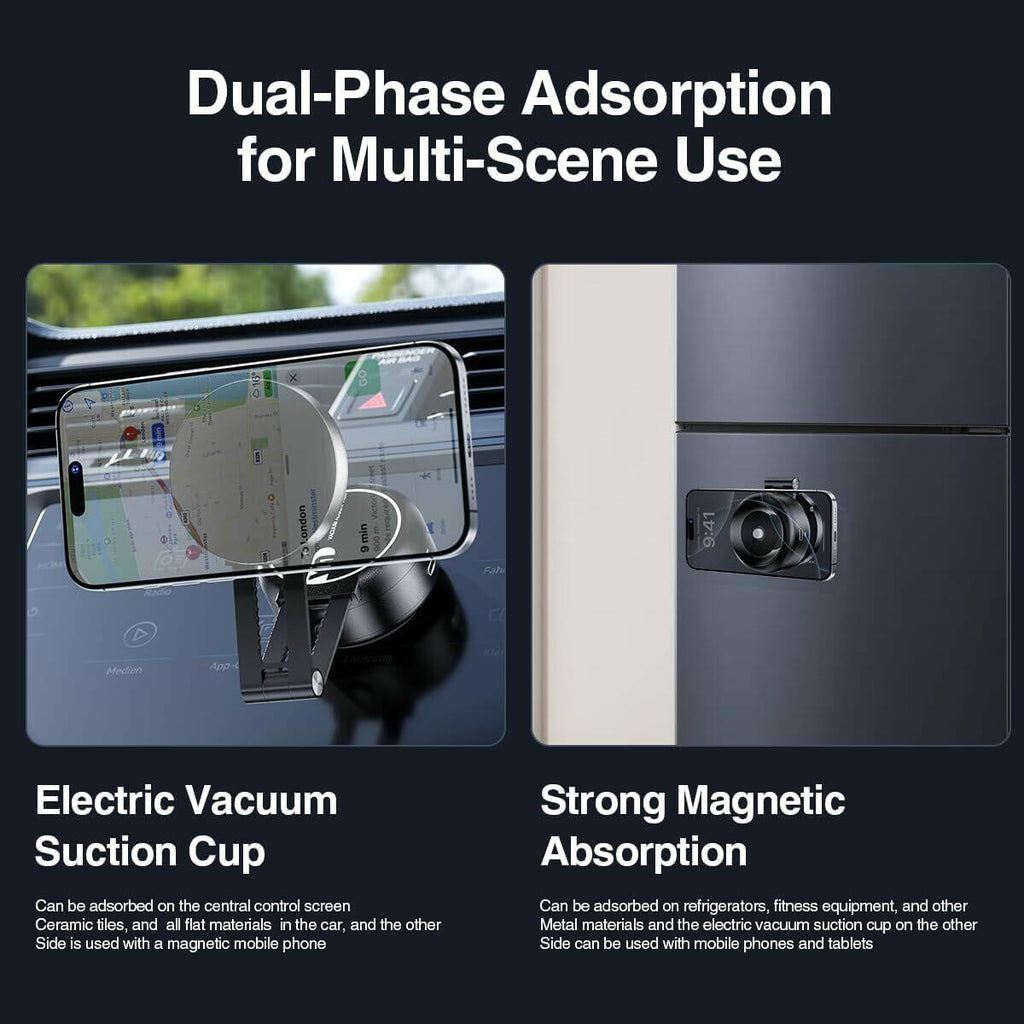 Vacuum Suction Magnetic Car Phone Holder, Electric Magnetic Car Phone Holder