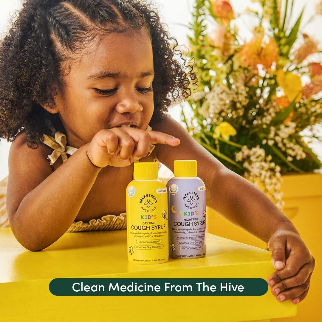 Beekeeper's Naturals Propolis Honey Cough Syrup Nighttime for Kids Immune