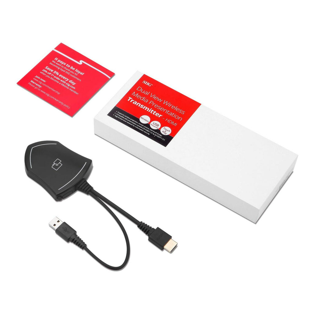 SIIG Wireless Media Presentation Transmitter -HDMI Dongle, 4K Network