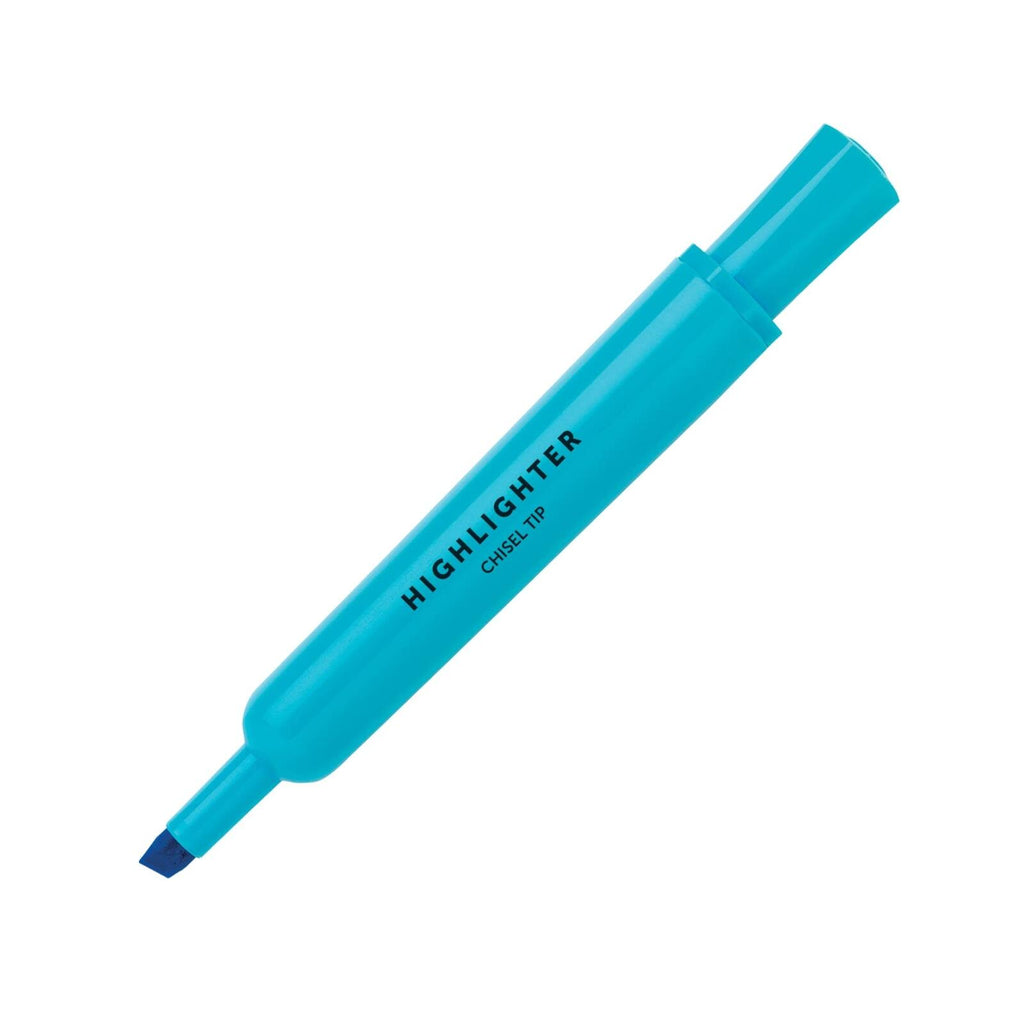 Office Depot Chisel-Tip Highlighter, 100% Recycled Plastic, Fluorescent Blue,