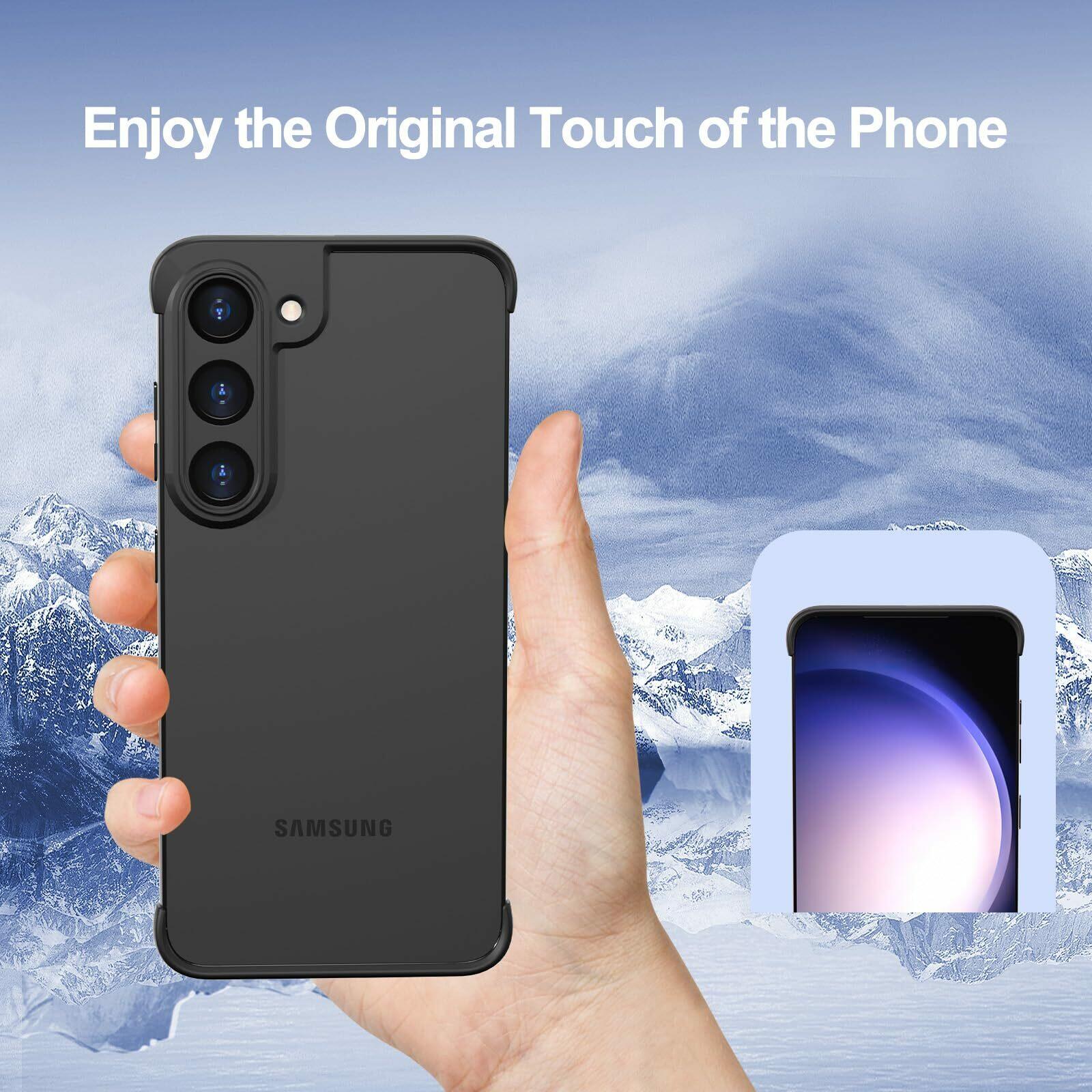 Bimanpap Frameless Slim Case, with Built-in Camera Lens Protector, Ultra-Thin