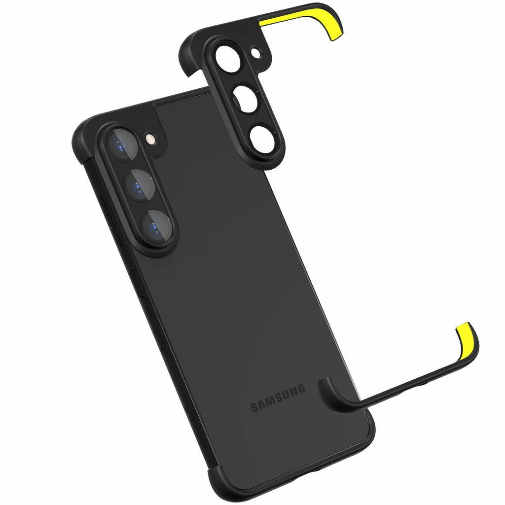 Bimanpap Frameless Slim Case, with Built-in Camera Lens Protector, Ultra-Thin